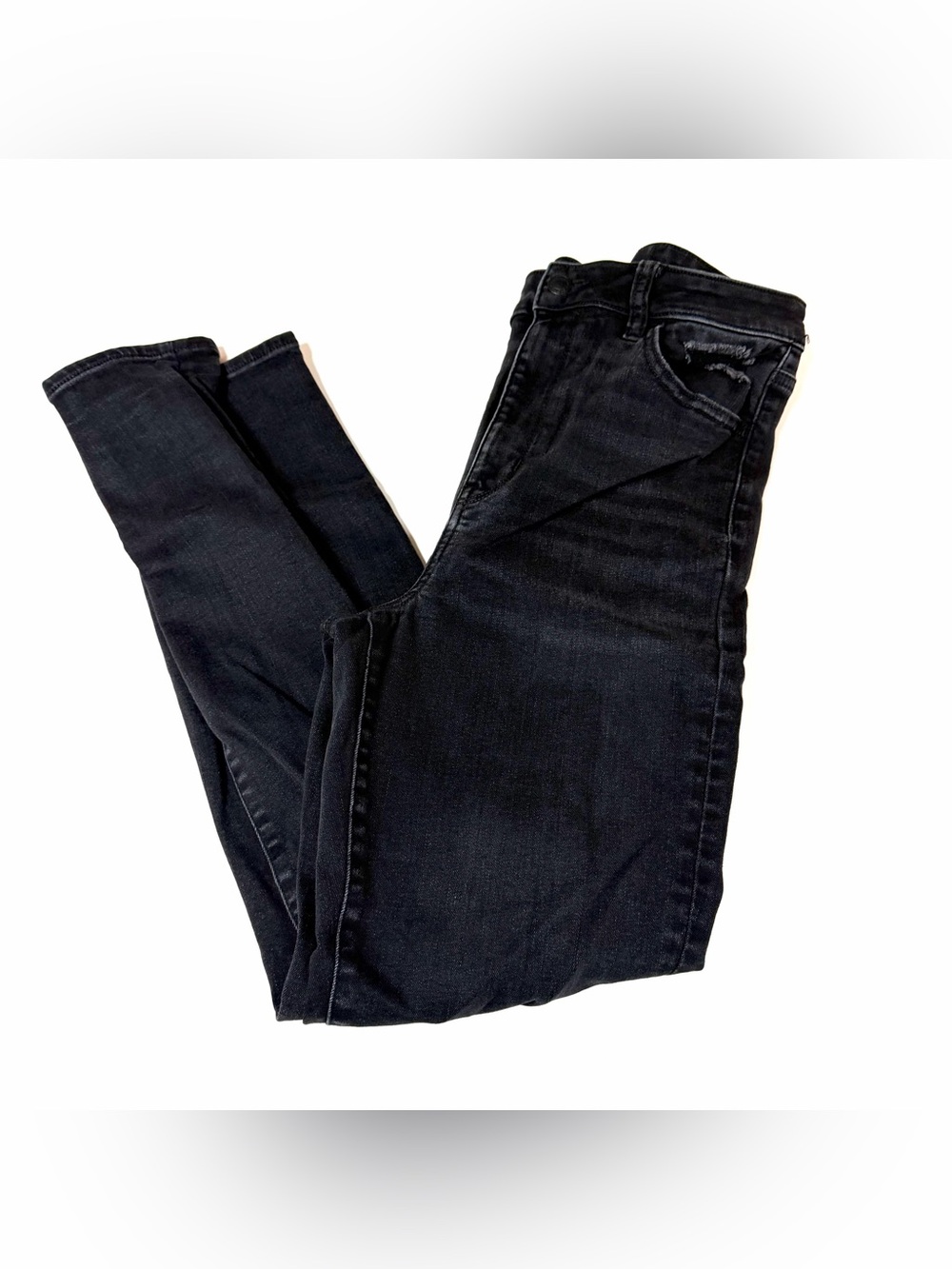 American Eagle Women’s Size 14 Super Hi Rise Jegging Jeans Black Stretch #4328